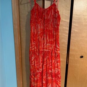 Taylor Vibrant Red and Orange Maxi Dress